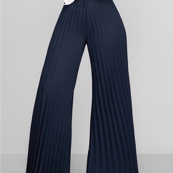 Blue Pleated Pants
